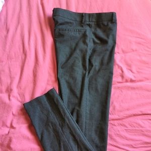 Grey gingham formal straight leg pants